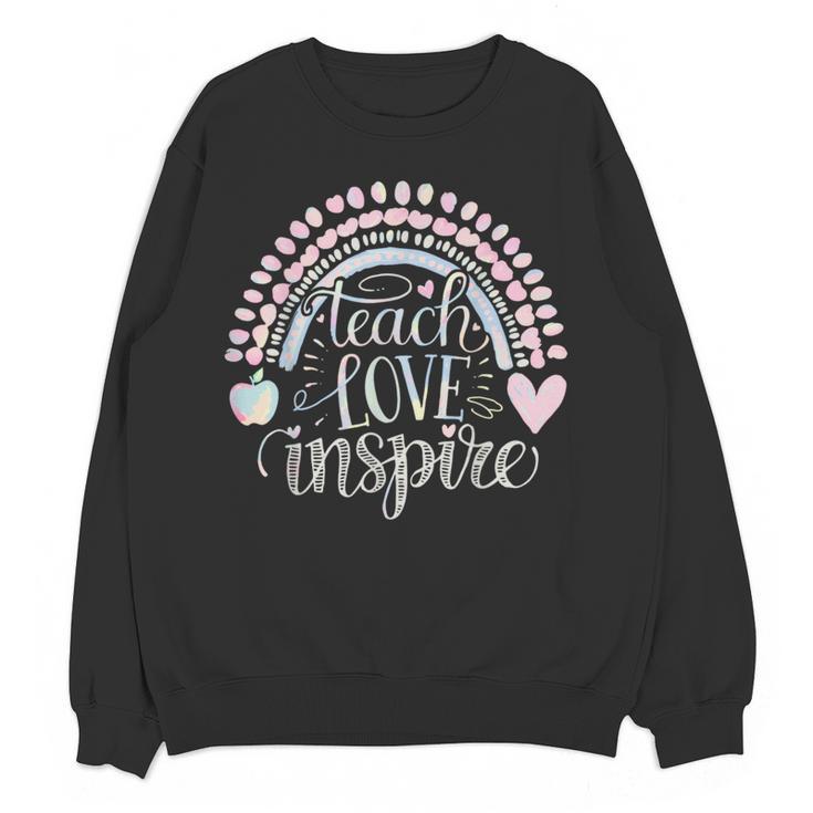 Teach Love Inspire Teacher Women Crewneck Sweatshirt, novelty gifts, funny gifts