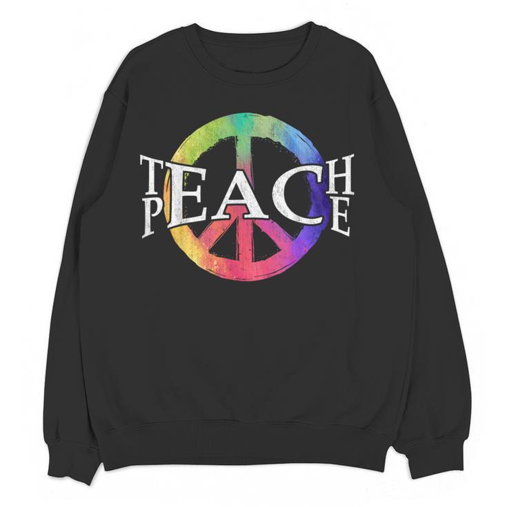 Teach Peace For Teachers And Educators Counselor Women Crewneck Sweatshirt, novelty gifts, funny gifts