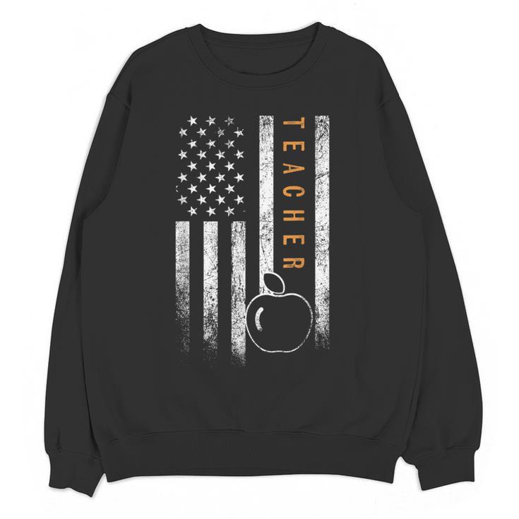 Teacher American Flag Teacher's Day Teaching Women Crewneck Sweatshirt, novelty gifts, funny gifts Teacher American Flag Teacher's Day Teaching Women Crewneck Sweatshirt, novelty gifts, funny gifts