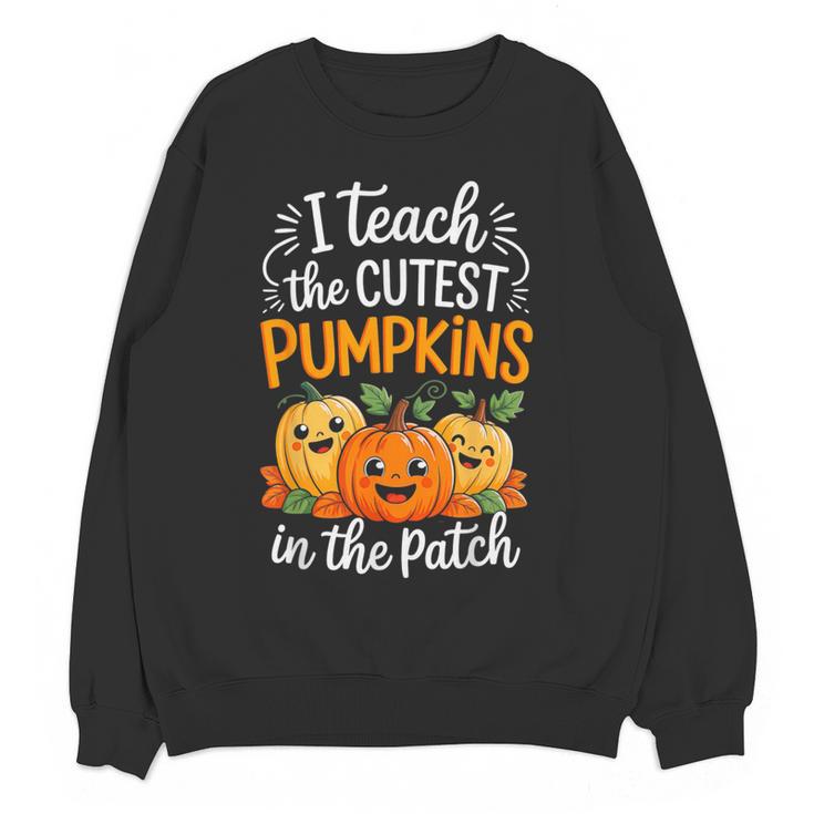 Teacher Halloween Pre-K Teacher Kindergarten Cutest Pumpkins Women Crewneck Sweatshirt, novelty gifts, funny gifts