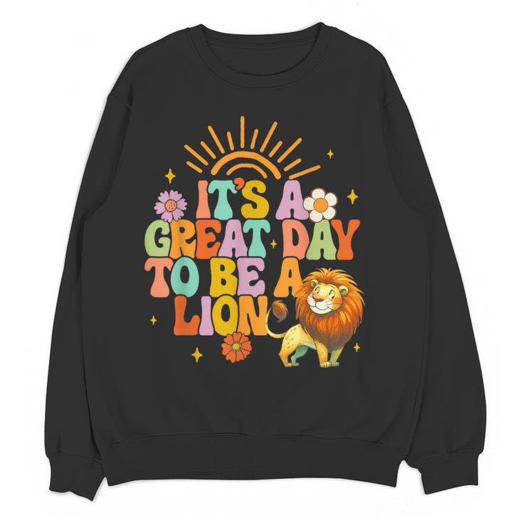 Teacher Life Back To School It's A Great A Day To Be A Lion Women Crewneck Sweatshirt, novelty gifts, funny gifts Teacher Life Back To School It's A Great A Day To Be A Lion Women Crewneck Sweatshirt, novelty gifts, funny gifts