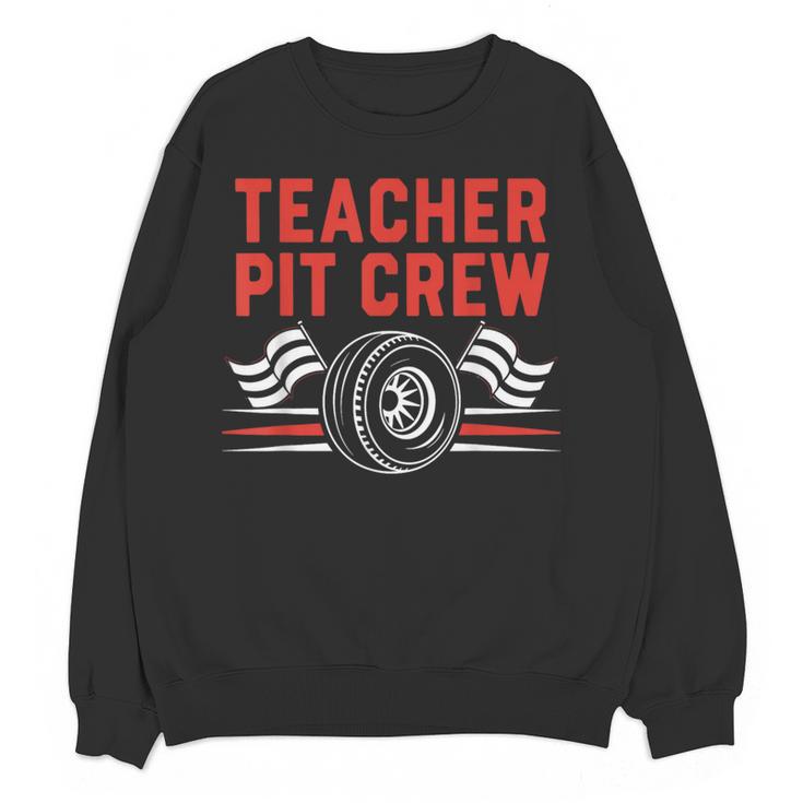 Teacher Pit Crew Race Car Driver Costume Men Women Kids Women Crewneck Sweatshirt, novelty gifts, funny gifts