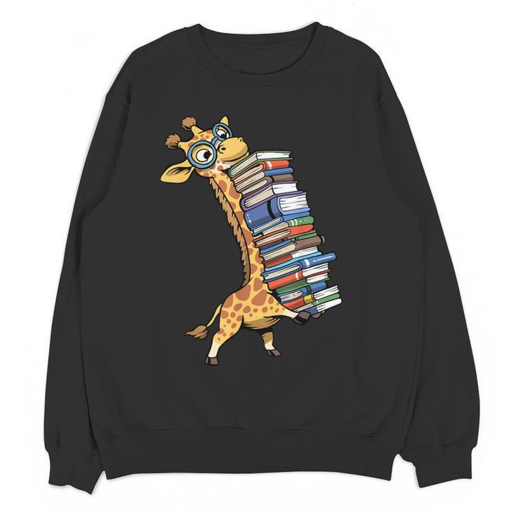 Teacher Shirt Giraffe Holding Books Bookworm Librarian Women Crewneck Sweatshirt, novelty gifts, funny gifts Teacher Shirt Giraffe Holding Books Bookworm Librarian Women Crewneck Sweatshirt, novelty gifts, funny gifts