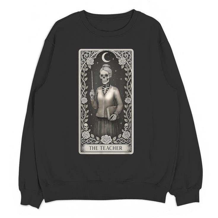 The Teacher Skeleton Tarot Card Women Crewneck Sweatshirt, novelty gifts, funny gifts