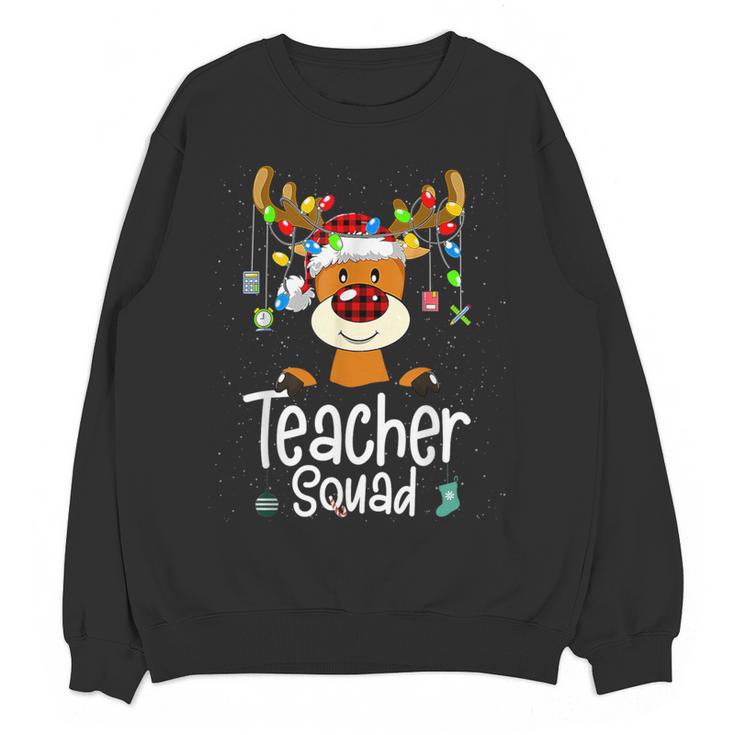 Teacher Squad Red Plaid Rudolph Reindeer Christmas Women Crewneck Sweatshirt, novelty gifts, funny gifts Teacher Squad Red Plaid Rudolph Reindeer Christmas Women Crewneck Sweatshirt, novelty gifts, funny gifts