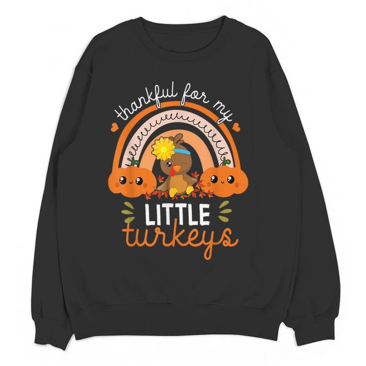 Teacher Thanksgiving Shirt Thankful For My Little Turkeys Women Crewneck Sweatshirt, novelty gifts, funny gifts Teacher Thanksgiving Shirt Thankful For My Little Turkeys Women Crewneck Sweatshirt, novelty gifts, funny gifts