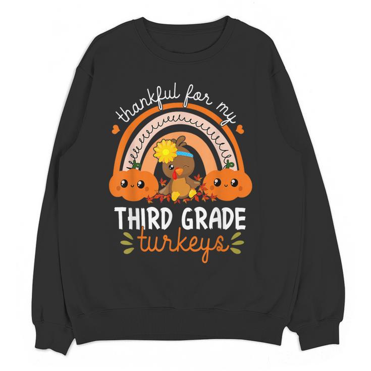 Teacher Thanksgiving Thankful For My Third Grade Turkeys Women Crewneck Sweatshirt, novelty gifts, funny gifts Teacher Thanksgiving Thankful For My Third Grade Turkeys Women Crewneck Sweatshirt, novelty gifts, funny gifts