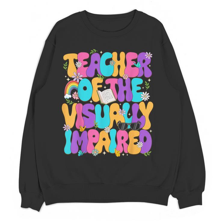 Teacher Of The Visually Impaired Blindness Awareness Women Crewneck Sweatshirt, novelty gifts, funny gifts Teacher Of The Visually Impaired Blindness Awareness Women Crewneck Sweatshirt, novelty gifts, funny gifts