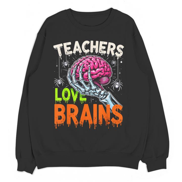 Teachers Love Brains Halloween 2025 Skeleton Costume Women Crewneck Sweatshirt, novelty gifts, funny gifts Teachers Love Brains Halloween 2025 Skeleton Costume Women Crewneck Sweatshirt, novelty gifts, funny gifts