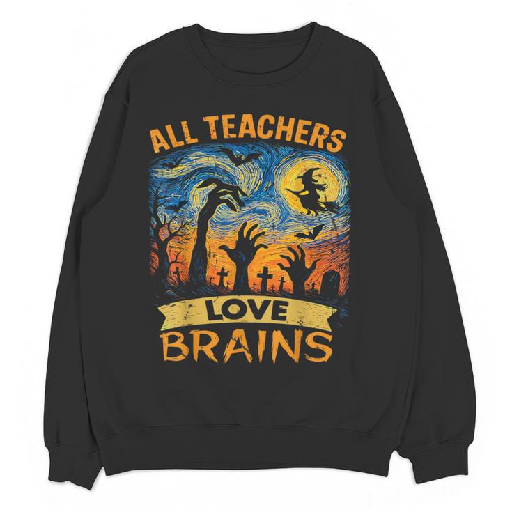 All Teachers Love Brains Shirt Teacher Halloween Tee Women Crewneck Sweatshirt, novelty gifts, funny gifts All Teachers Love Brains Shirt Teacher Halloween Tee Women Crewneck Sweatshirt, novelty gifts, funny gifts