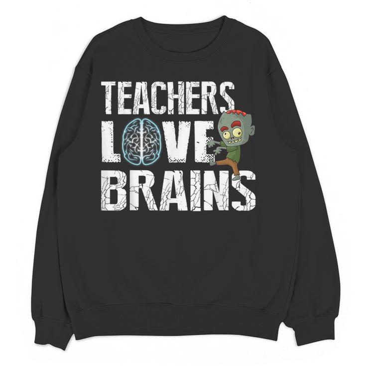 Teachers Love Brains Zombie Halloween Hilarious Women Crewneck Sweatshirt, novelty gifts, funny gifts Teachers Love Brains Zombie Halloween Hilarious Women Crewneck Sweatshirt, novelty gifts, funny gifts