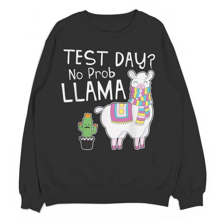 Teachers Testing Day Test Day No Prob Llama Teacher Women Crewneck Sweatshirt, novelty gifts, funny gifts Teachers Testing Day Test Day No Prob Llama Teacher Women Crewneck Sweatshirt, novelty gifts, funny gifts