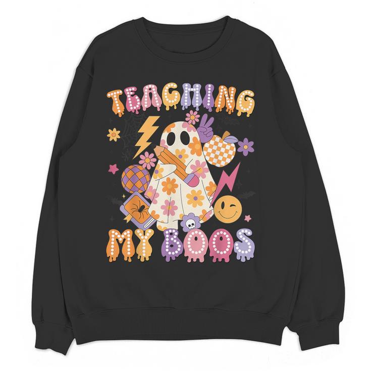 Teaching My Boos Ghost Halloween Costumes Teacher Men Women Women Crewneck Sweatshirt, novelty gifts, funny gifts Teaching My Boos Ghost Halloween Costumes Teacher Men Women Women Crewneck Sweatshirt, novelty gifts, funny gifts