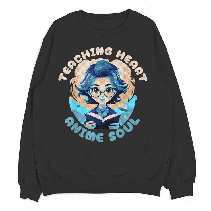 Teaching Heart Anime Soul Teacher Otaku Manga Women Crewneck Sweatshirt, novelty gifts, funny gifts Teaching Heart Anime Soul Teacher Otaku Manga Women Crewneck Sweatshirt, novelty gifts, funny gifts