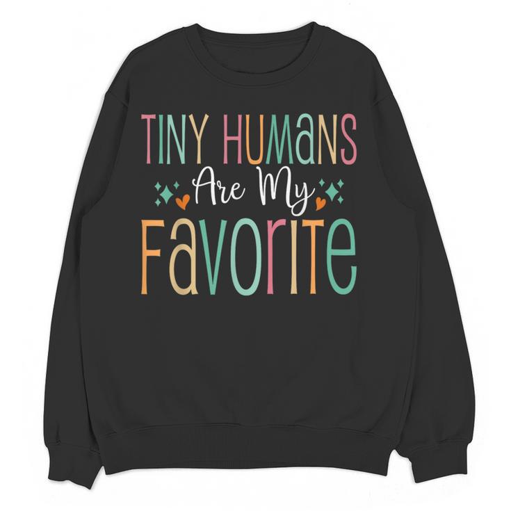 Teaching Preschool Teacher Tiny Humans Are My Favorite Women Crewneck Sweatshirt, novelty gifts, funny gifts Teaching Preschool Teacher Tiny Humans Are My Favorite Women Crewneck Sweatshirt, novelty gifts, funny gifts