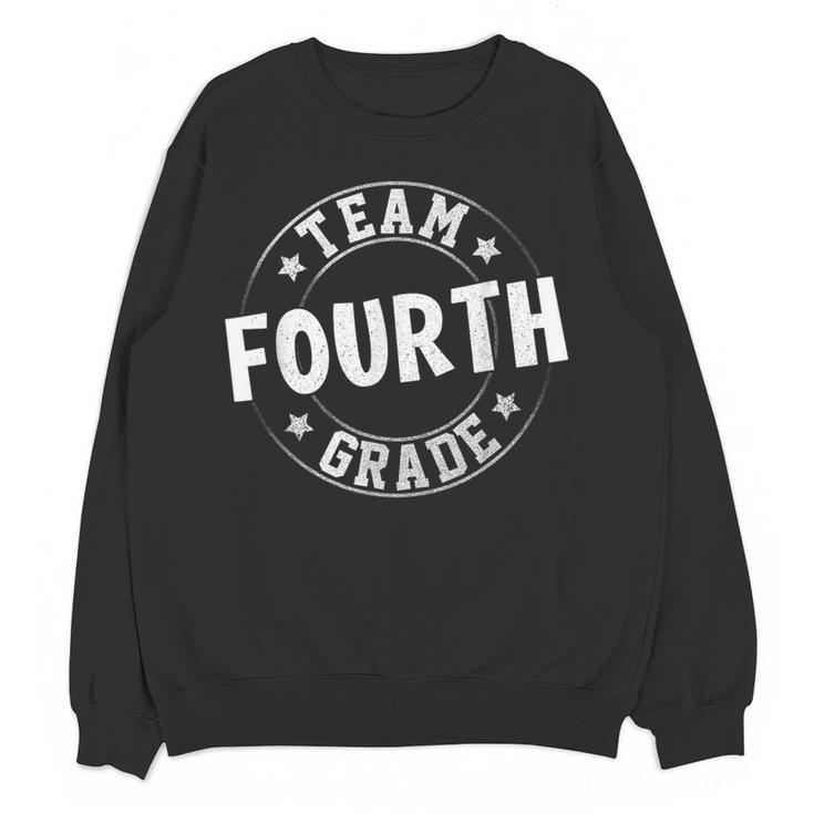 Team Fourth Grade Teacher Student Back To School 4th Grade Women Crewneck Sweatshirt, novelty gifts, funny gifts