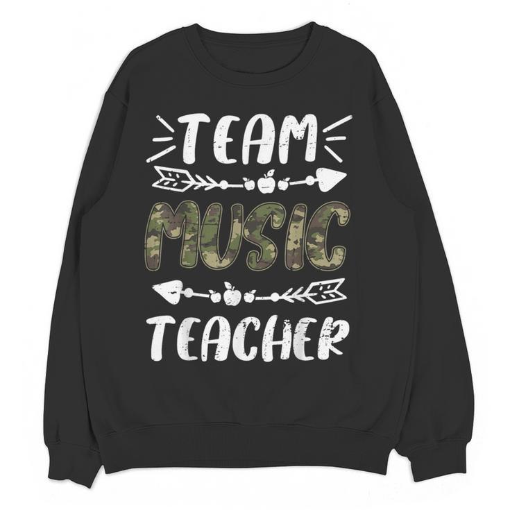 Team Music Teacher Camo Teacher Student Back To School Women Crewneck Sweatshirt, novelty gifts, funny gifts Team Music Teacher Camo Teacher Student Back To School Women Crewneck Sweatshirt, novelty gifts, funny gifts