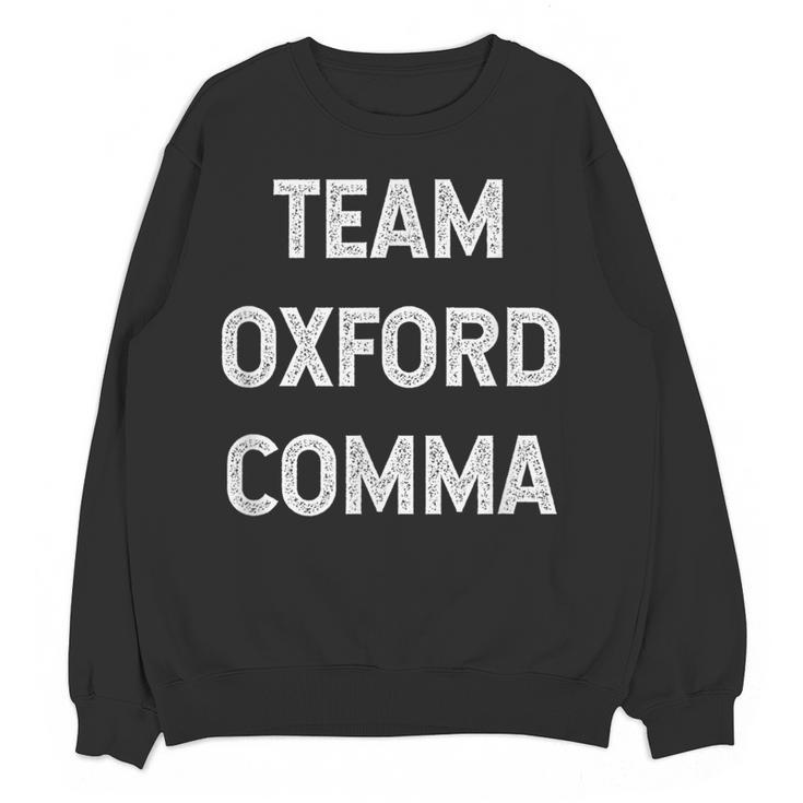 Team Oxford Comma English Majors And Teachers For Men Women Girls Kids Women Crewneck Sweatshirt, novelty gifts, funny gifts