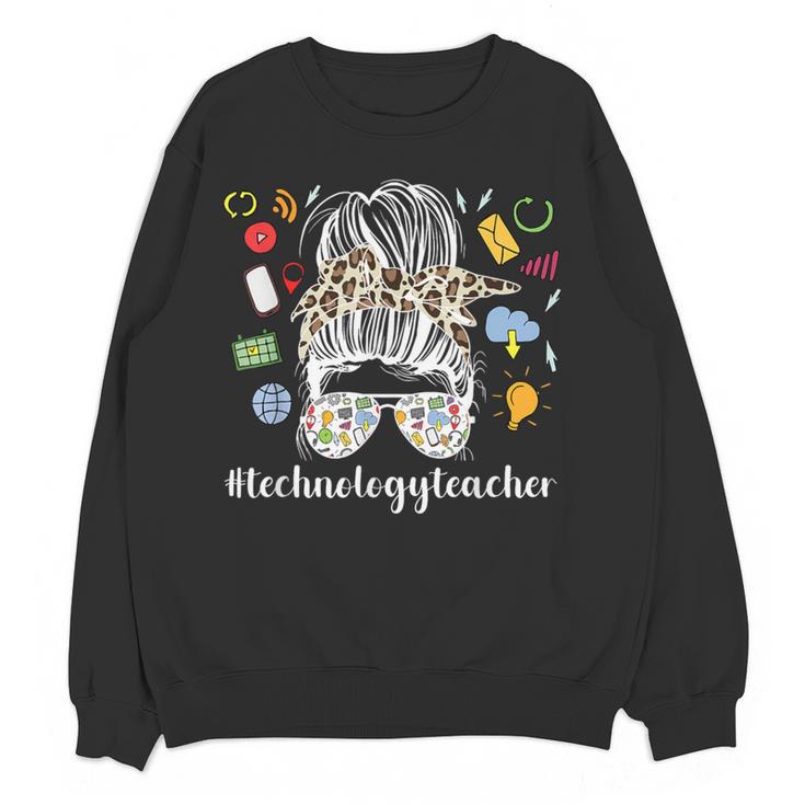 Technology Teacher Messy Bun Technology Teaching Women Crewneck Sweatshirt, novelty gifts, funny gifts Technology Teacher Messy Bun Technology Teaching Women Crewneck Sweatshirt, novelty gifts, funny gifts