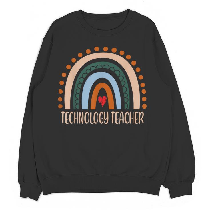 Technology Teacher Rainbow Appreciation Day Back To School For Men Women Women Crewneck Sweatshirt, novelty gifts, funny gifts Technology Teacher Rainbow Appreciation Day Back To School For Men Women Women Crewneck Sweatshirt, novelty gifts, funny gifts