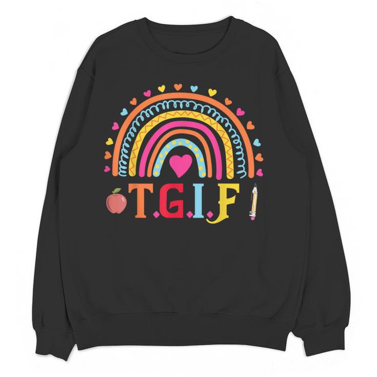 TGIF Teacher Appreciation Alphabet Thank God It's Friday For Men Women Girls Kids Women Crewneck Sweatshirt, novelty gifts, funny gifts