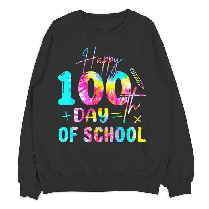 Tie Dye Happy 100th Day Of School Teacher Student 100 Days Women Crewneck Sweatshirt, novelty gifts, funny gifts Tie Dye Happy 100th Day Of School Teacher Student 100 Days Women Crewneck Sweatshirt, novelty gifts, funny gifts