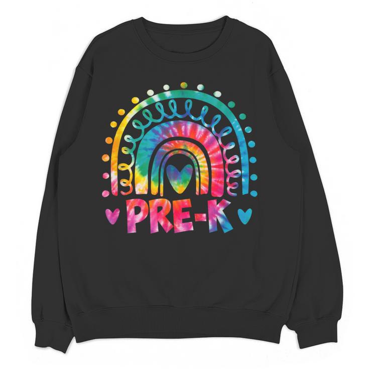 Tie Dye Prek Teacher Rainbow Preschool Back To School Girl Women Crewneck Sweatshirt, novelty gifts, funny gifts Tie Dye Prek Teacher Rainbow Preschool Back To School Girl Women Crewneck Sweatshirt, novelty gifts, funny gifts
