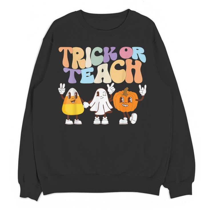 Trick Or Teach Cute Halloween Teacher Women Crewneck Sweatshirt, novelty gifts, funny gifts Trick Or Teach Cute Halloween Teacher Women Crewneck Sweatshirt, novelty gifts, funny gifts
