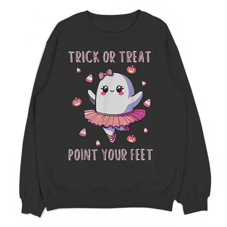 Trick Or Treat Point Your Feet Halloween Ghost Dance Teacher Women Crewneck Sweatshirt, novelty gifts, funny gifts Trick Or Treat Point Your Feet Halloween Ghost Dance Teacher Women Crewneck Sweatshirt, novelty gifts, funny gifts