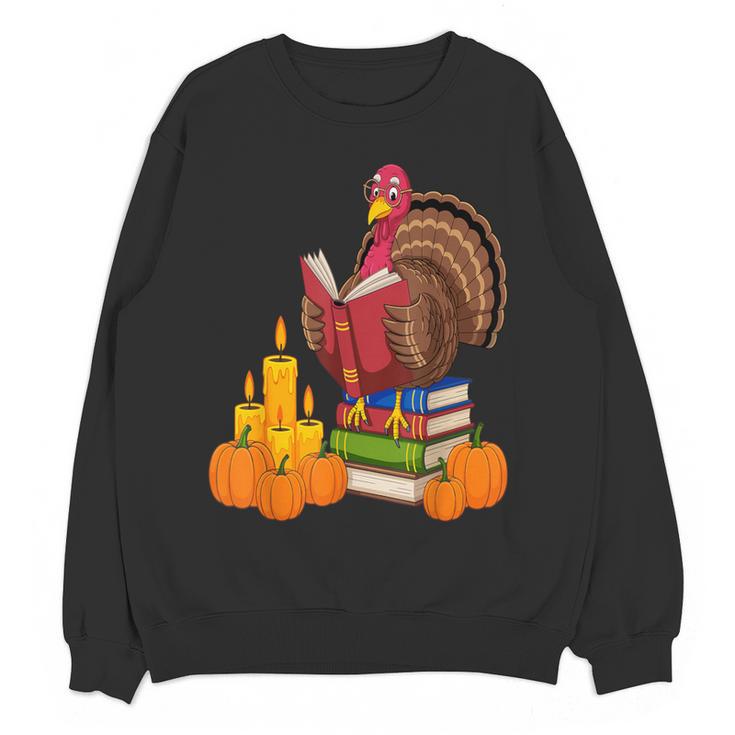Turkey Reading Books Fall Thanksgiving Teacher Book Women Crewneck Sweatshirt, novelty gifts, funny gifts Turkey Reading Books Fall Thanksgiving Teacher Book Women Crewneck Sweatshirt, novelty gifts, funny gifts