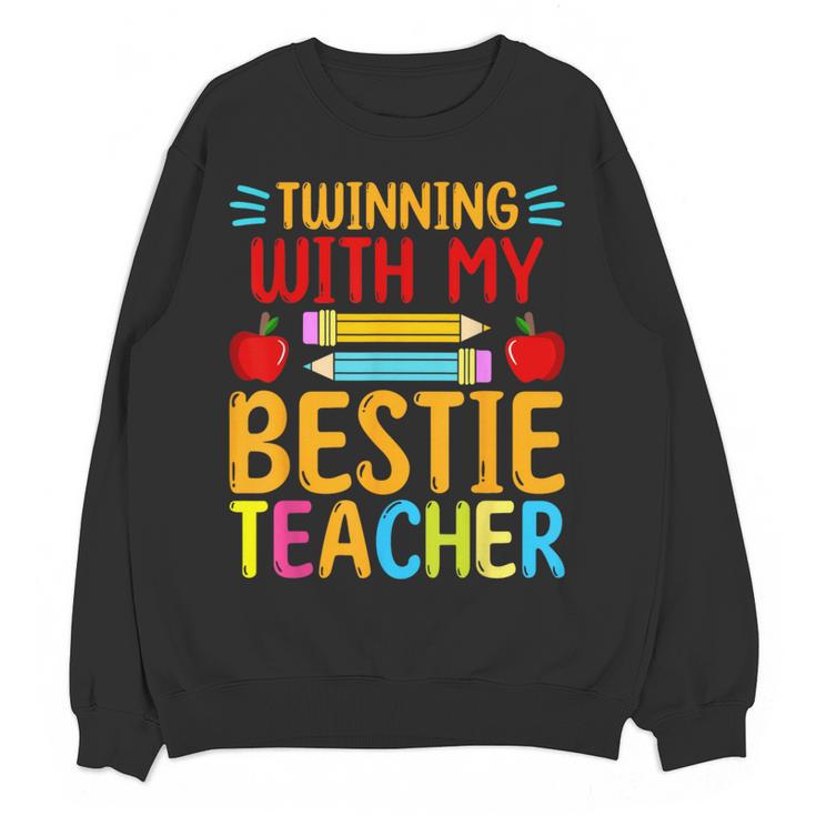 Twinning With My Bestie Teacher Boy Spirit Week Twin Day Women Crewneck Sweatshirt, novelty gifts, funny gifts Twinning With My Bestie Teacher Boy Spirit Week Twin Day Women Crewneck Sweatshirt, novelty gifts, funny gifts
