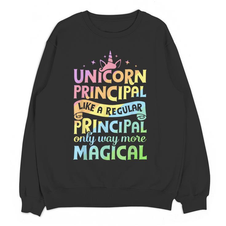 Unicorn Principal Back To School Teacher Appreciation Women Crewneck Sweatshirt, novelty gifts, funny gifts