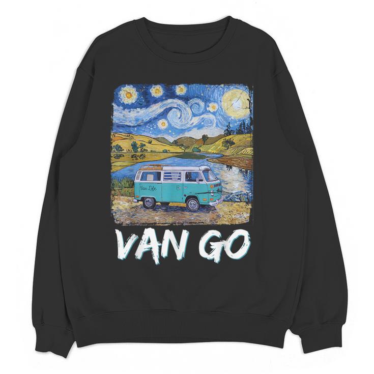 Van Go Retro Vanlife Art Teacher Women Crewneck Sweatshirt, novelty gifts, funny gifts