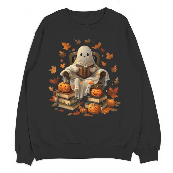 Vintage Ghost Book Reading Pumpkin Gothic Halloween Teachers Men Women Kids Women Crewneck Sweatshirt, novelty gifts, funny gifts Vintage Ghost Book Reading Pumpkin Gothic Halloween Teachers Men Women Kids Women Crewneck Sweatshirt, novelty gifts, funny gifts