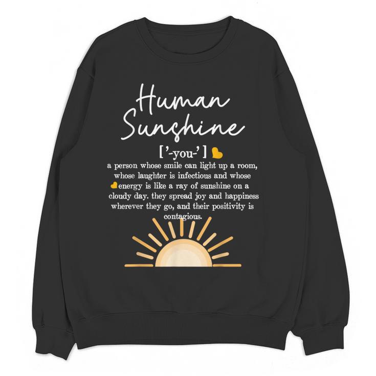 Vintage Human Sunshine Definition Teachers Mom Boss Women Women Crewneck Sweatshirt, novelty gifts, funny gifts