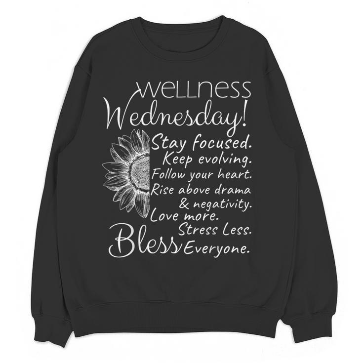 Wellness Wednesday Nurse Counselor Teacher Quotes Women Crewneck Sweatshirt, novelty gifts, funny gifts