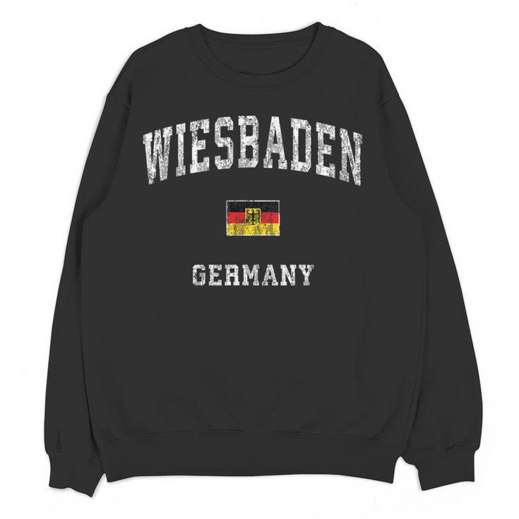 Wiesbaden Germany Vintage Athletic Sports Women Crewneck Sweatshirt, novelty gifts, funny gifts