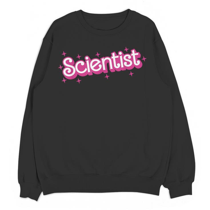 Women Retro Pink Scientist Science Teacher Back To School Women Crewneck Sweatshirt, novelty gifts, funny gifts