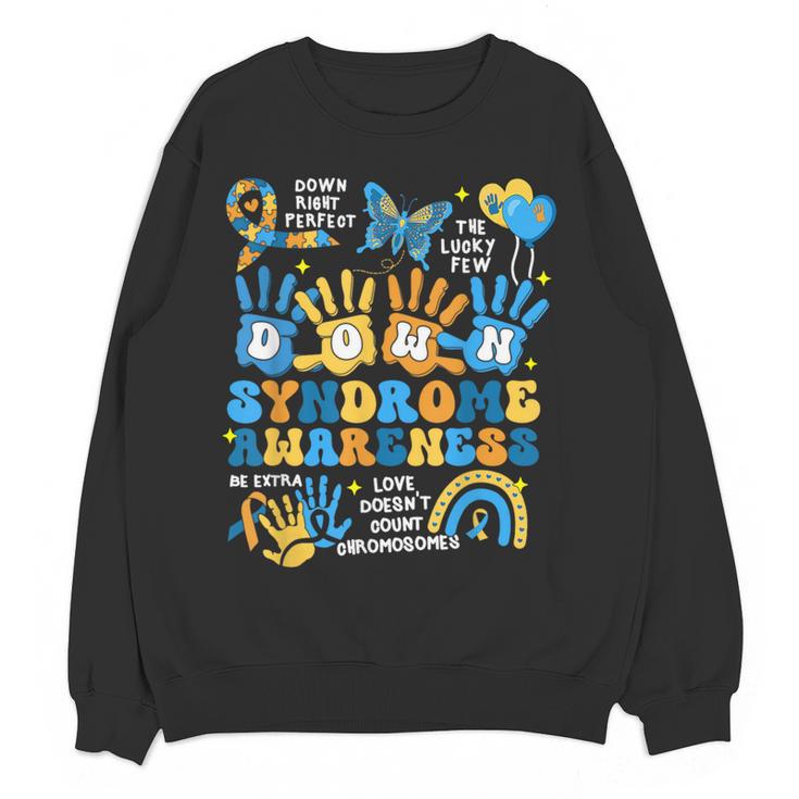 World Down Syndrome Day Awareness T21 Teacher Women Men Kids Women Crewneck Sweatshirt, novelty gifts, funny gifts