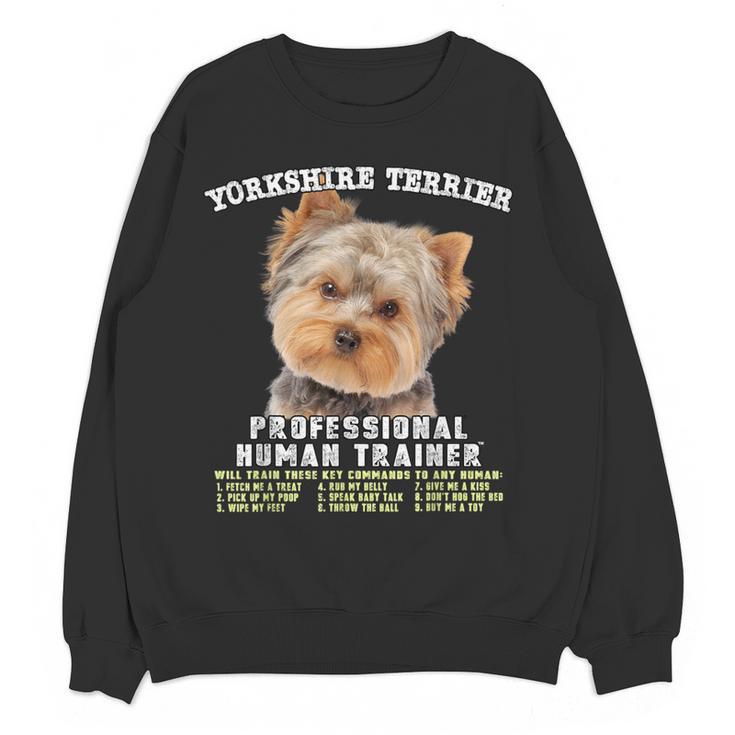 Yorkshire Terrier Yorkie Dog Professional Human Trainer Women Crewneck Sweatshirt, novelty gifts, funny gifts