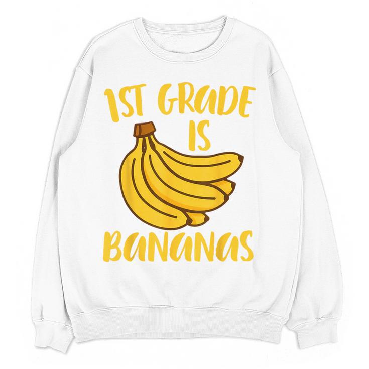 1st Grade Is Bananas Teacher Teaching Back To School Women Crewneck Sweatshirt, novelty gifts, funny gifts 1st Grade Is Bananas Teacher Teaching Back To School Women Crewneck Sweatshirt, novelty gifts, funny gifts
