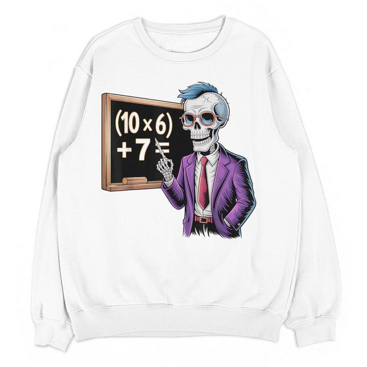 67 Math Teacher Meme Brainrot Six Seven Halloween Equation Women Crewneck Sweatshirt, novelty gifts, funny gifts