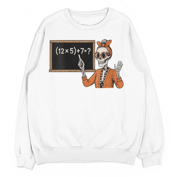 67 Teacher Halloween Skeleton Six Seven Meme Brainrot Math Women Crewneck Sweatshirt, novelty gifts, funny gifts 67 Teacher Halloween Skeleton Six Seven Meme Brainrot Math Women Crewneck Sweatshirt, novelty gifts, funny gifts