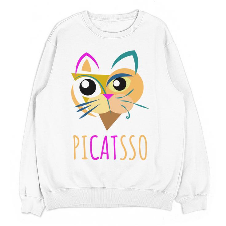 Abstract Cat Art Picatsso Shirt For Art Teachers Women Crewneck Sweatshirt, novelty gifts, funny gifts Abstract Cat Art Picatsso Shirt For Art Teachers Women Crewneck Sweatshirt, novelty gifts, funny gifts