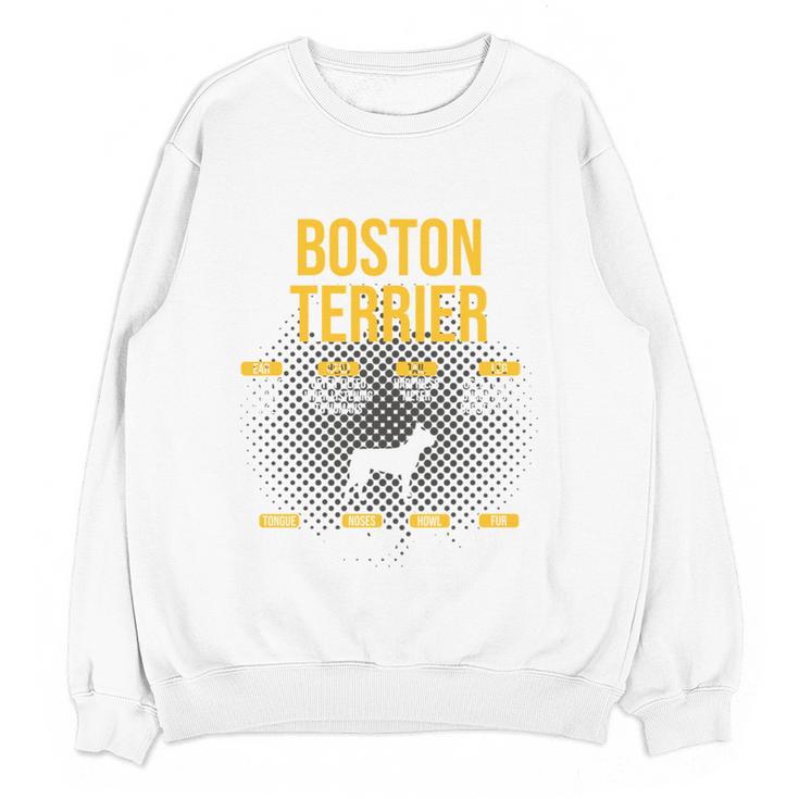 Anatomy Of Boston Terrier Dog Lover Women Crewneck Sweatshirt, novelty gifts, funny gifts