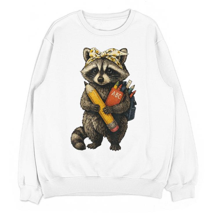 Back To School Raccoon Teachers Student Kids Women Crewneck Sweatshirt, novelty gifts, funny gifts Back To School Raccoon Teachers Student Kids Women Crewneck Sweatshirt, novelty gifts, funny gifts