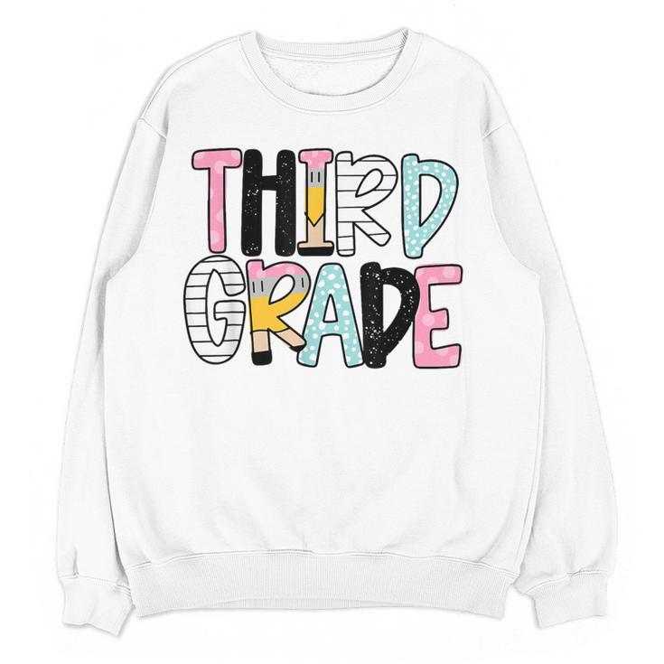 Back To School Third Grade Teacher First Day Of 3rd Grade Women Crewneck Sweatshirt, novelty gifts, funny gifts Back To School Third Grade Teacher First Day Of 3rd Grade Women Crewneck Sweatshirt, novelty gifts, funny gifts