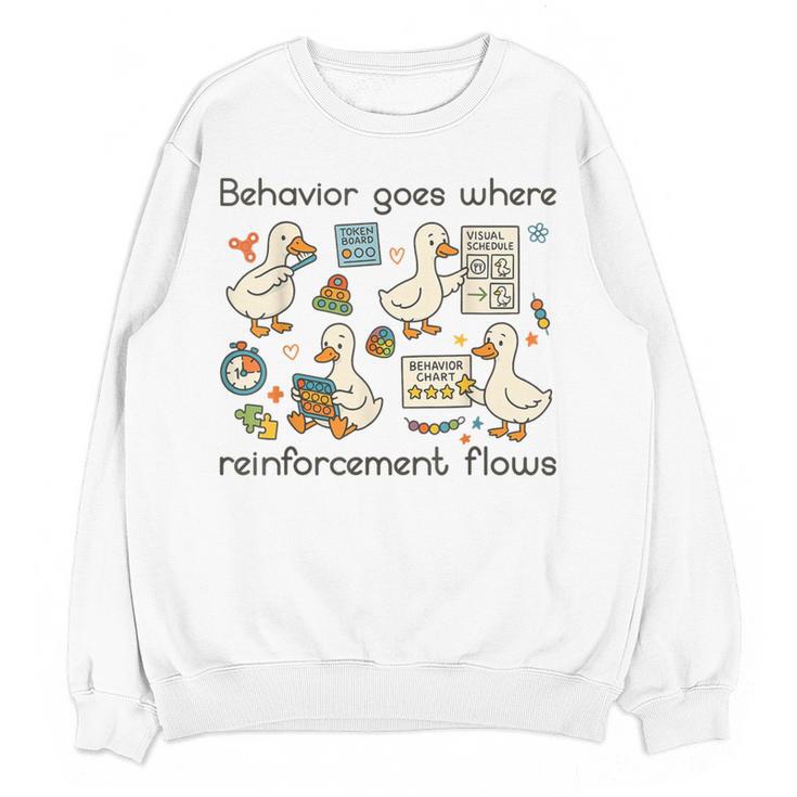 Behavior Analyst Silly Goose RBT ABA Therapy Sped Teacher Women Crewneck Sweatshirt, novelty gifts, funny gifts