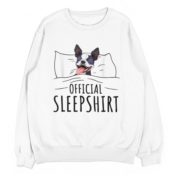 Boston Terrier Dog Lovers Sleepshirt Apparel Men Women Women Crewneck Sweatshirt, novelty gifts, funny gifts