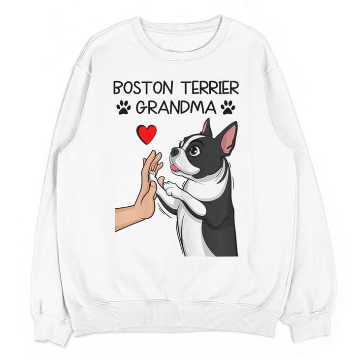 Boston Terrier Grandma Mother's Day Dog Mom Women Crewneck Sweatshirt, novelty gifts, funny gifts